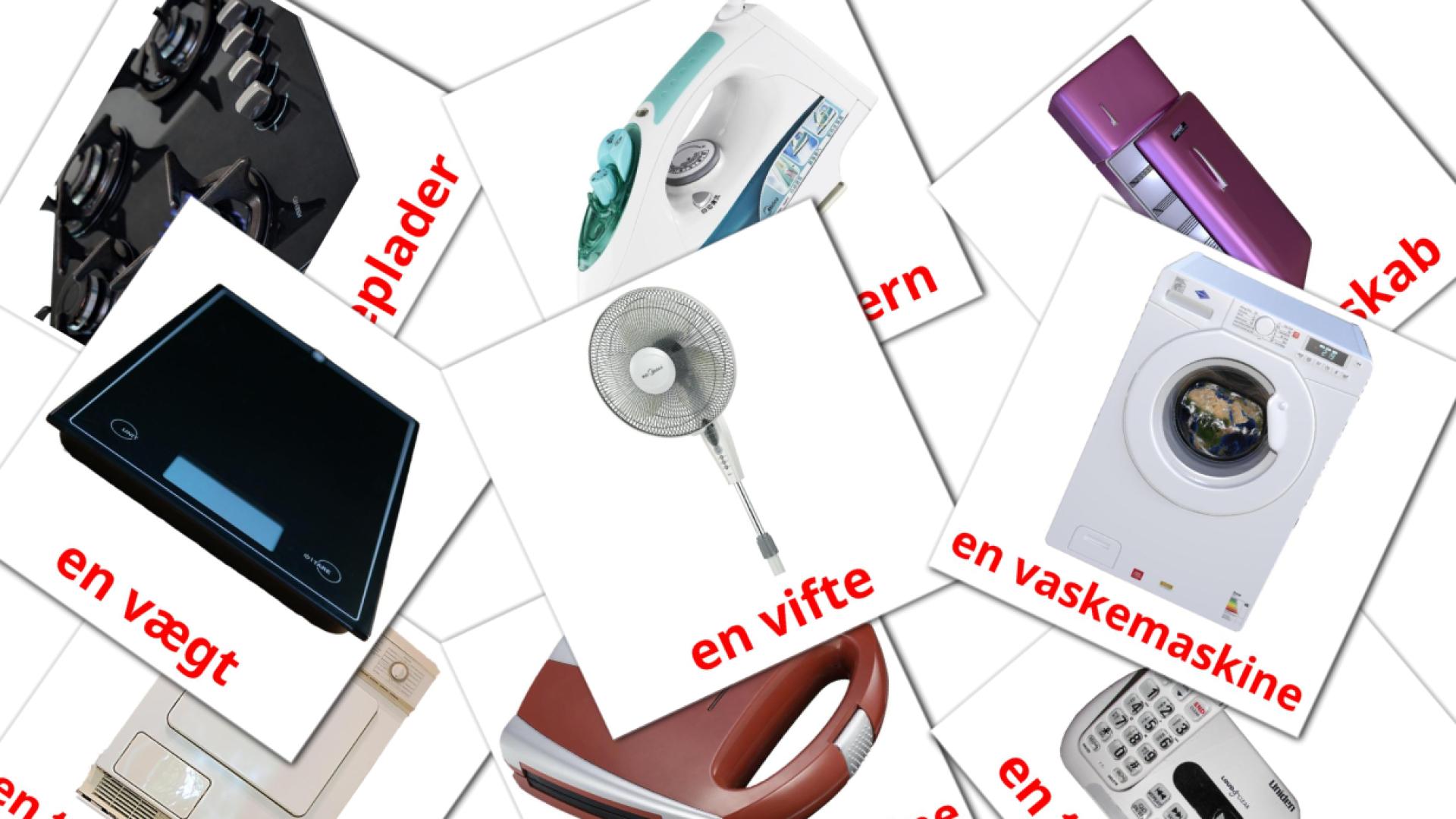 Husholdningsredskaber  dansk vocabulary flashcards