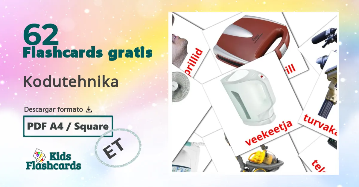 62 tarjetas didacticas de Kodutehnika