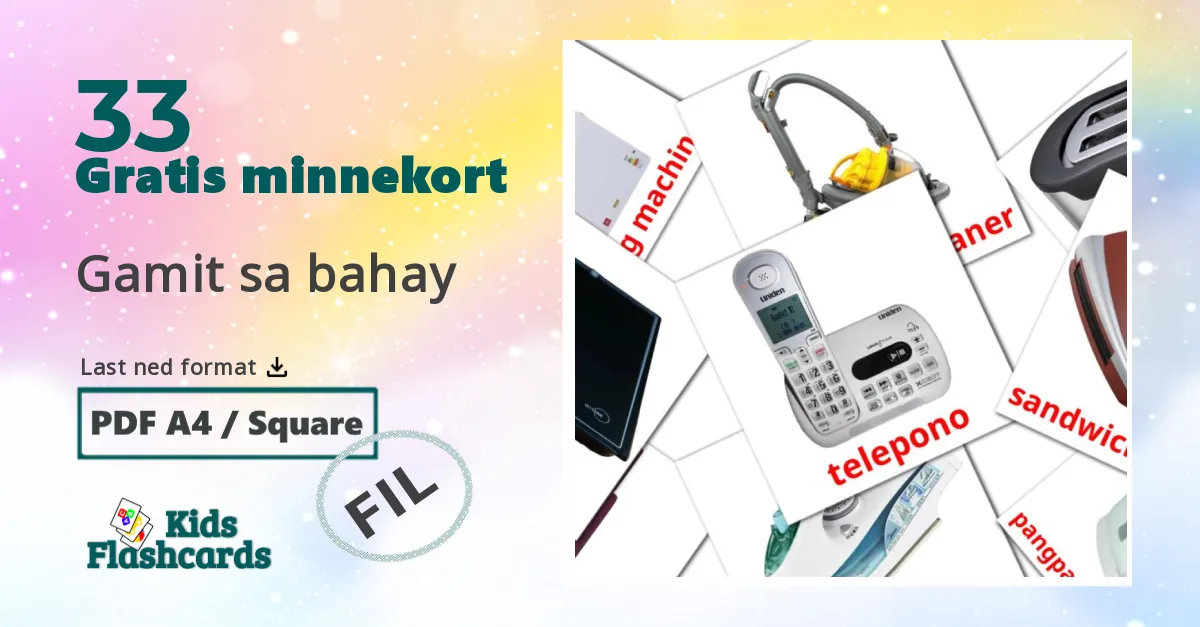 Gamit sa bahay bildekort for barn på filipino