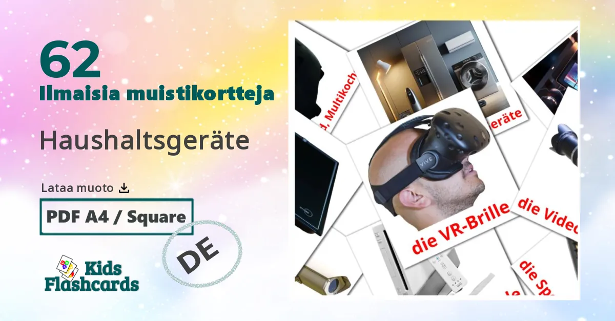 62 Haushaltsgeräte lasten kuvakortit