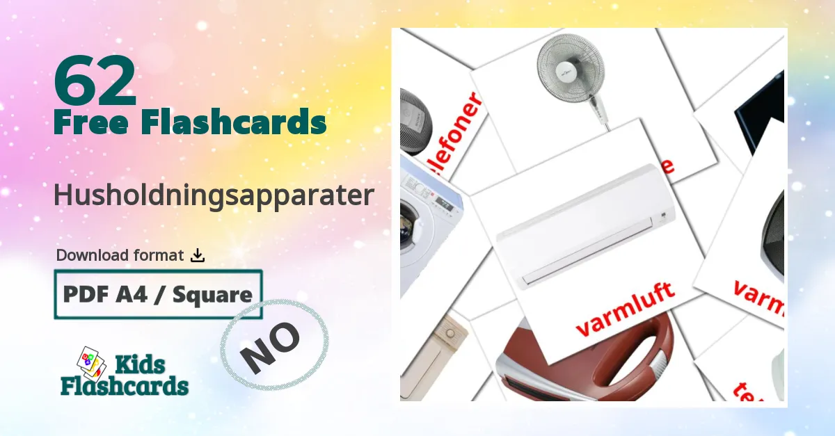 Husholdningsapparater norwegian vocabulary flashcards