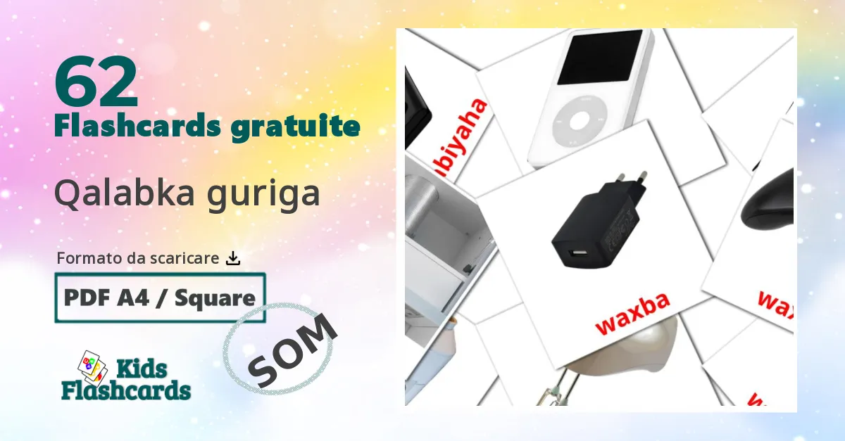 62 flashcards di Qalabka guriga