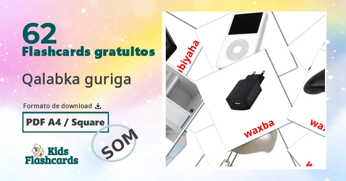 62 Flashcards de Qalabka guriga