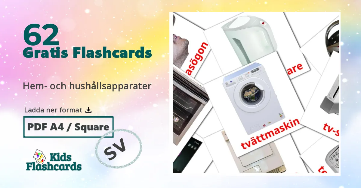 Hem- och hushållsapparater svenska ordkort