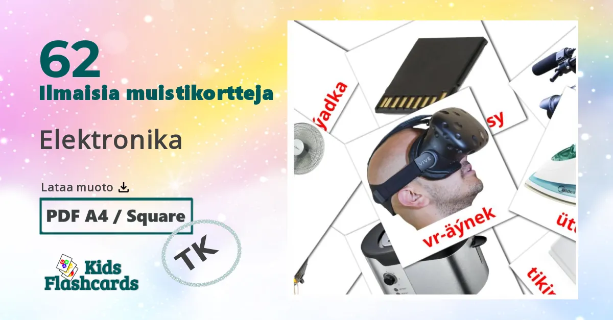 Kodinkoneet lasten kuvakortit