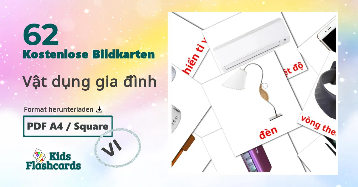 62 Bildkarten für Vật dụng gia đình