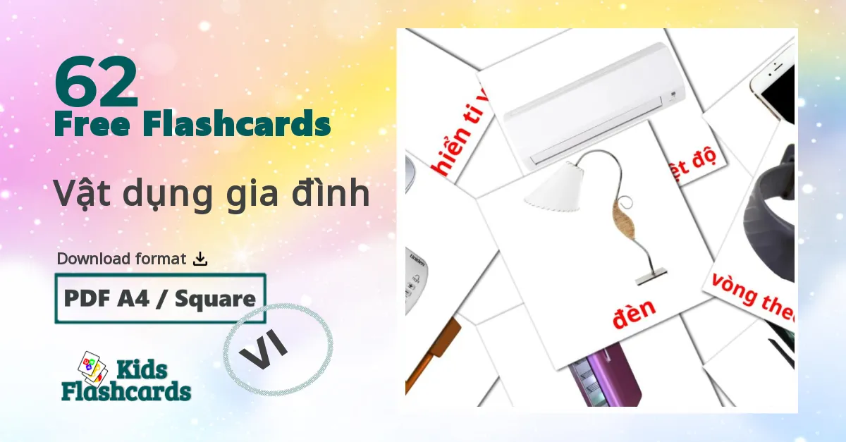 Vật dụng gia đình vietnamese vocabulary flashcards