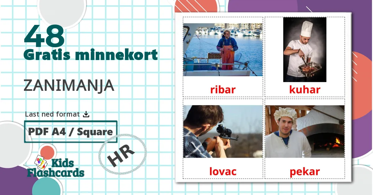 48 ZANIMANJA bildekort