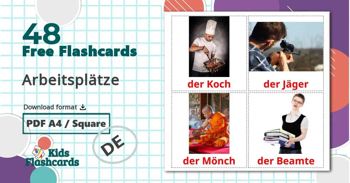 48 Arbeitsplätze flashcards