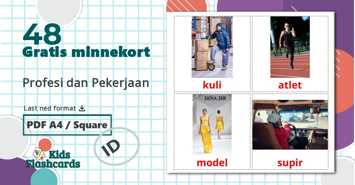 48 Profesi dan Pekerjaan bildekort