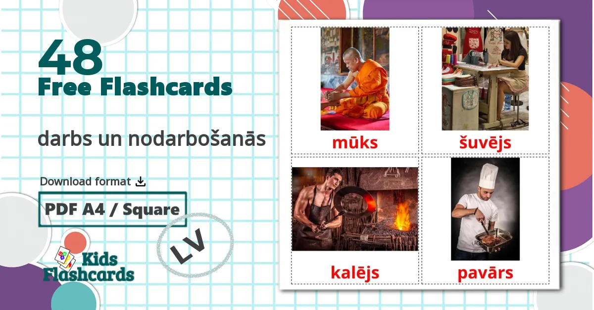 48 darbs un nodarbošanās flashcards