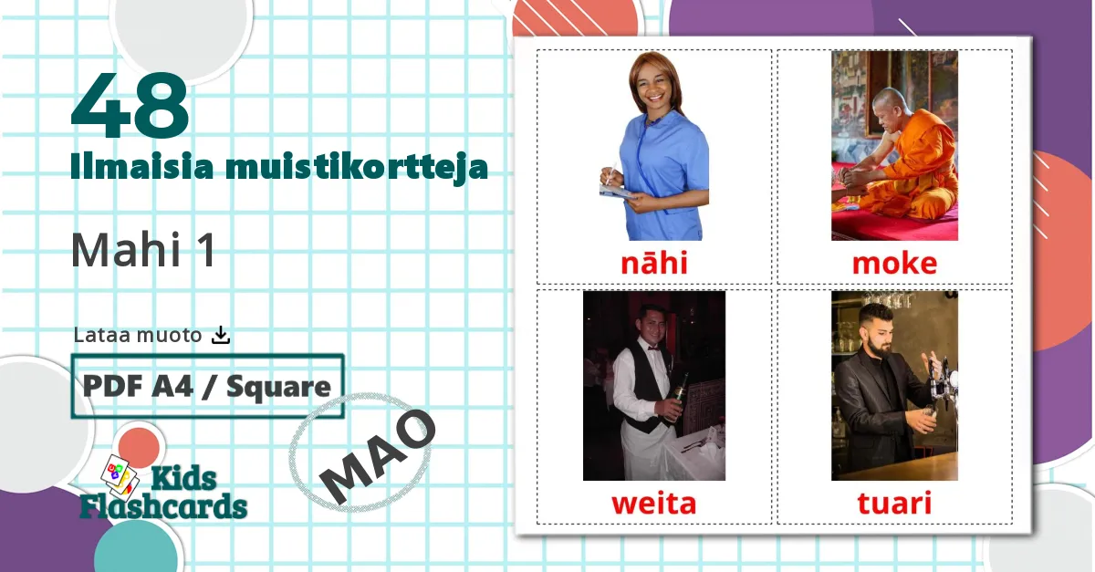 48 Mahi 1 lasten kuvakortit