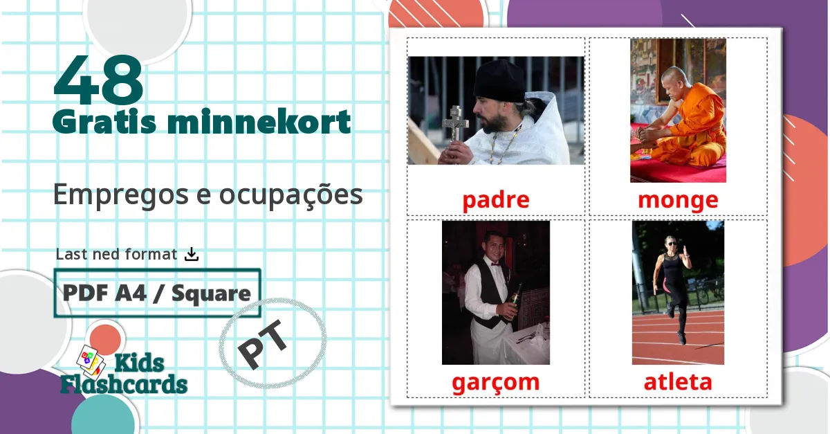 48 Empregos e ocupações bildekort