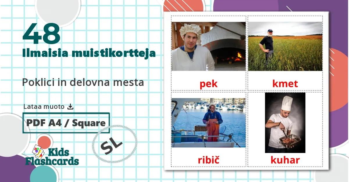48 Poklici in delovna mesta lasten kuvakortit