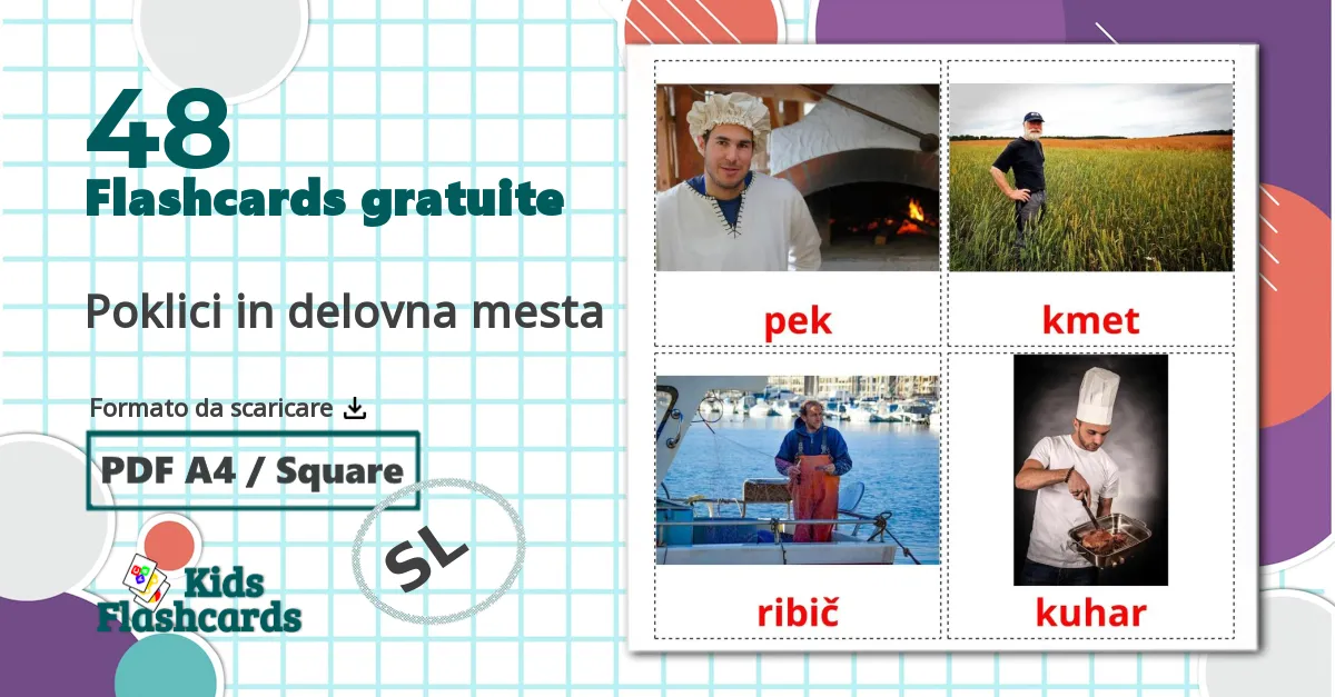 48 flashcards di Poklici in delovna mesta