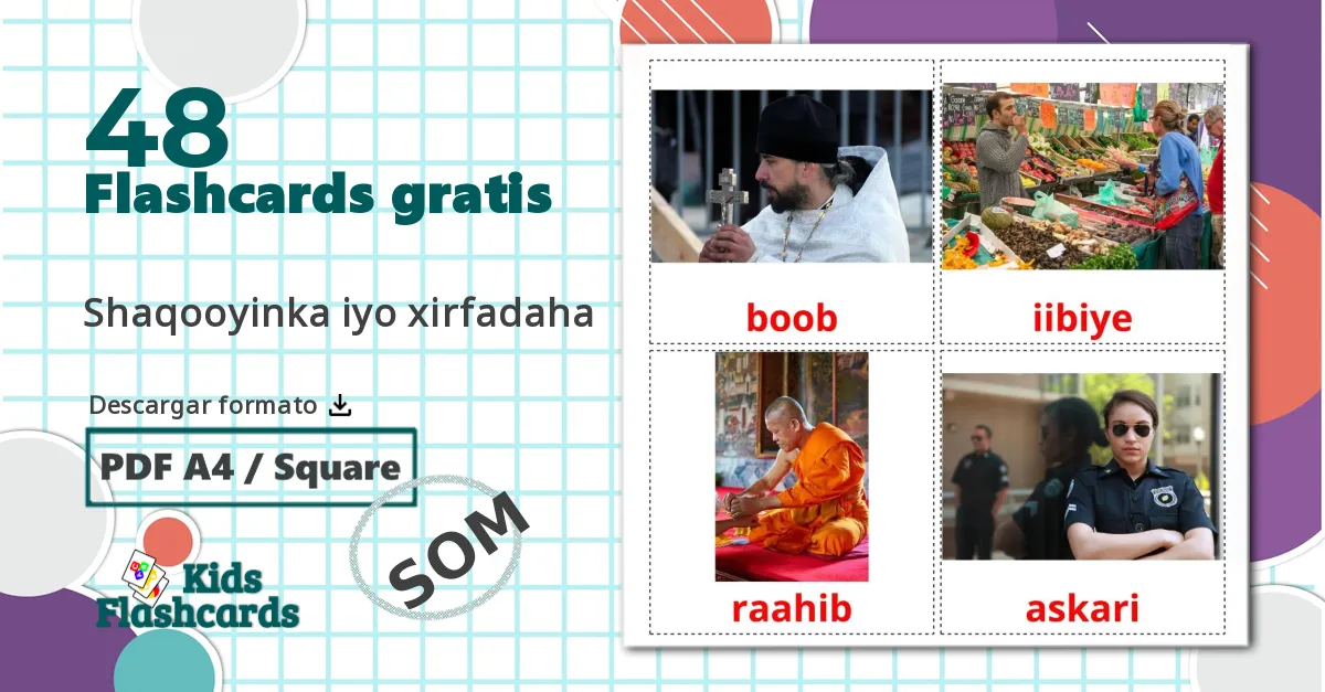 48 tarjetas didacticas de Trabajos y Ocupaciones