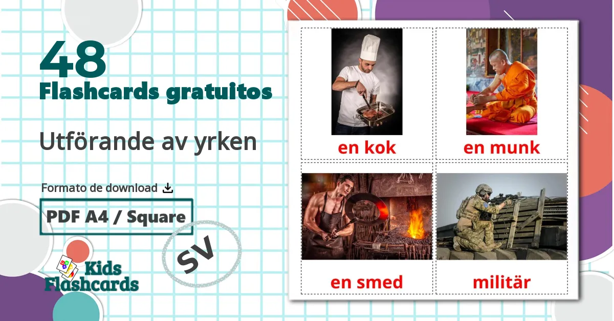 48 Flashcards de Utförande av yrken