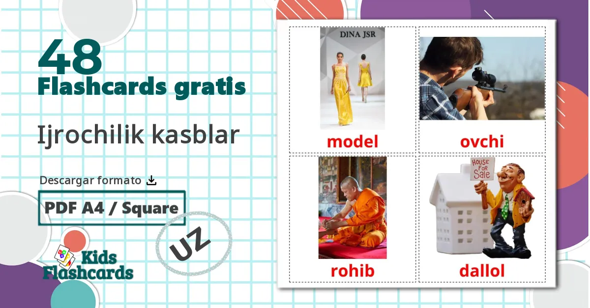 48 tarjetas didacticas de Trabajos y Ocupaciones