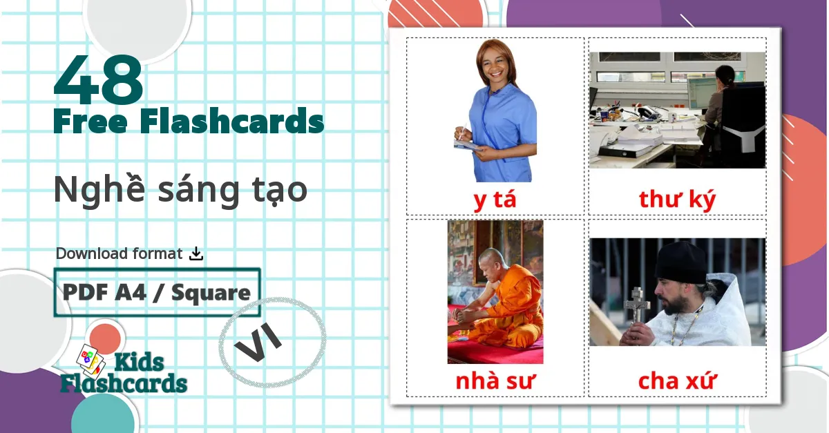 48 Nghề sáng tạo flashcards