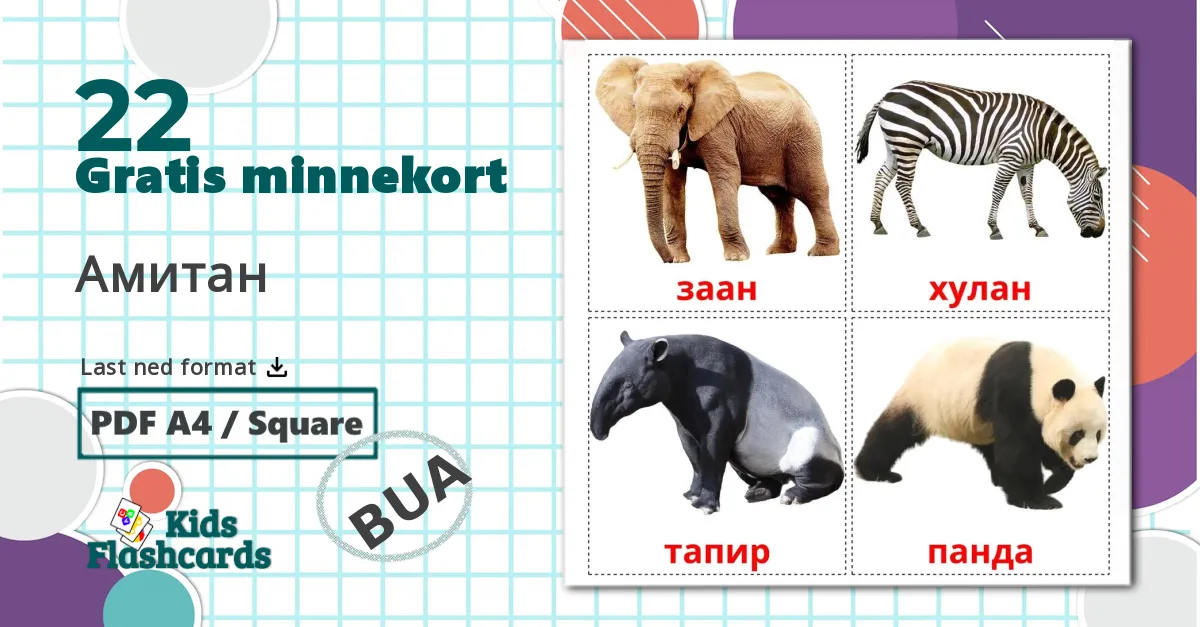 22 Амитан bildekort