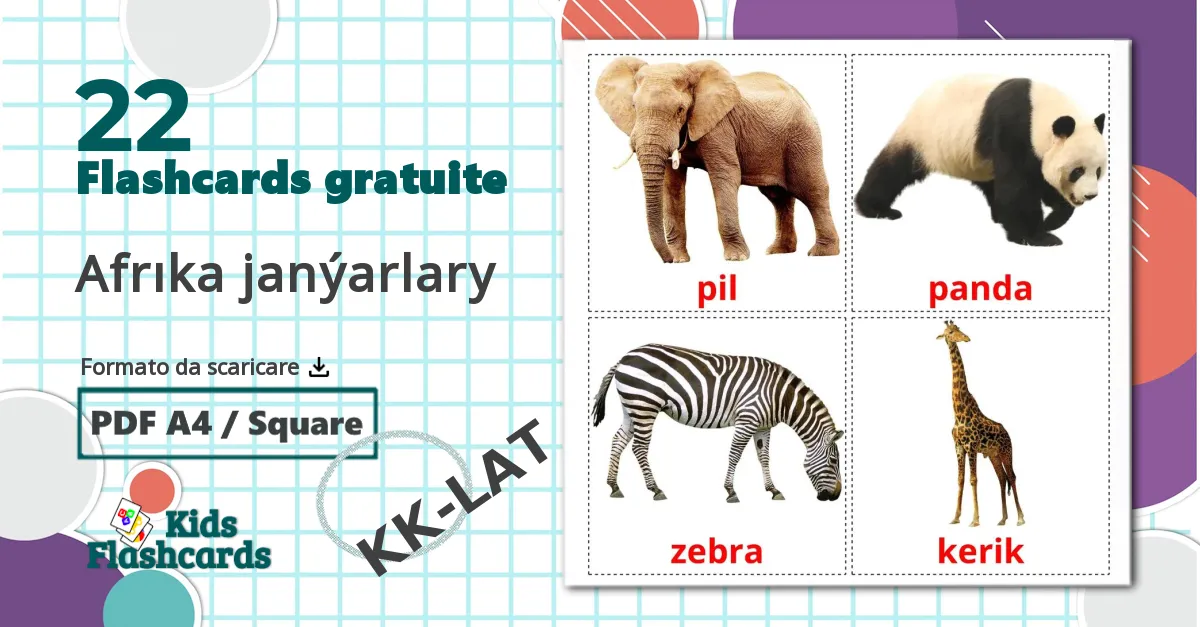 22 flashcards di Afrıka janýarlary