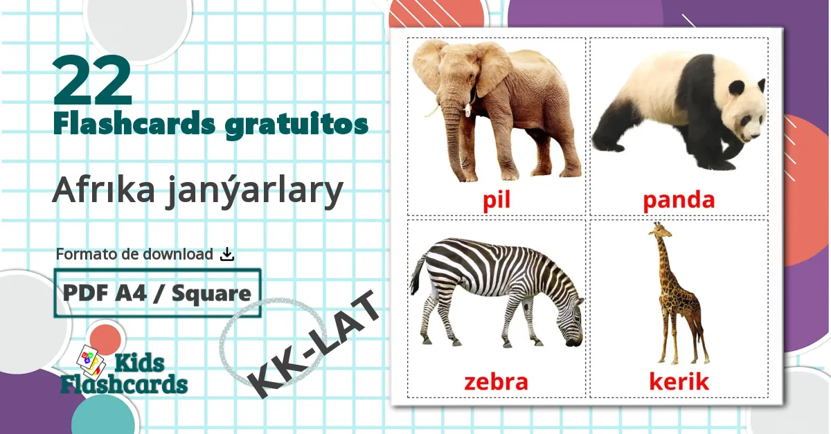 22 Flashcards de Afrıka janýarlary