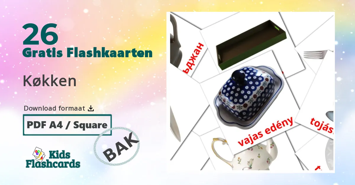 Keuken Leerkaarten voor kinderen