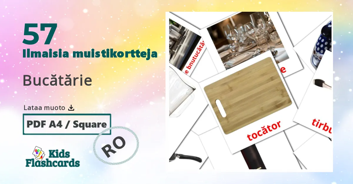 Bucătărie  – lasten kuvakortit romanianksi sanastoon