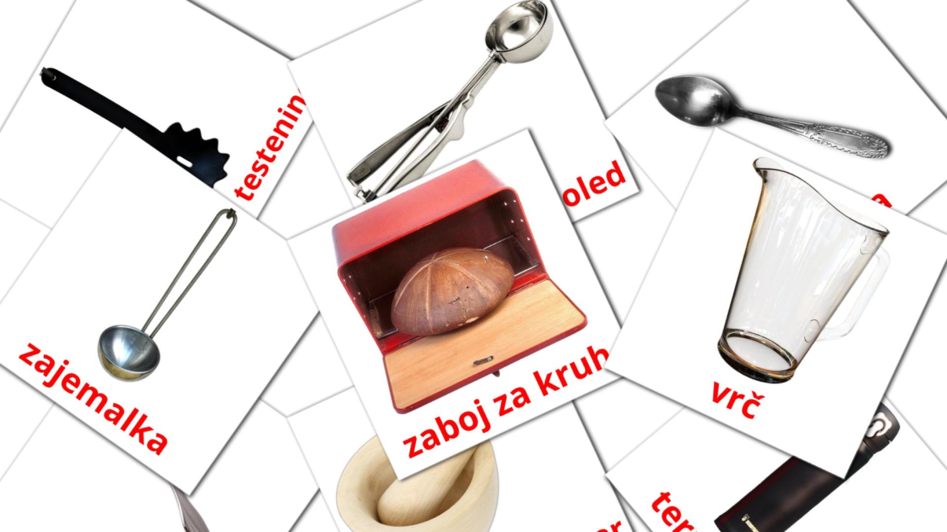 Kuhinja Flashcards di vocabolario sloveno