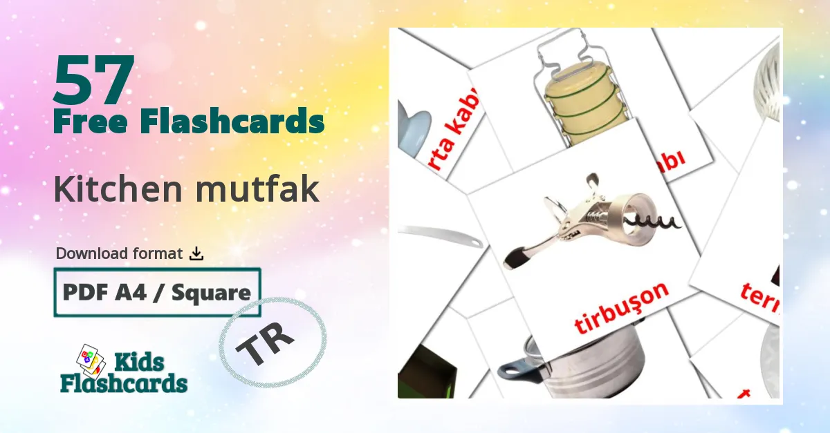 Kitchen mutfak turkish vocabulary flashcards