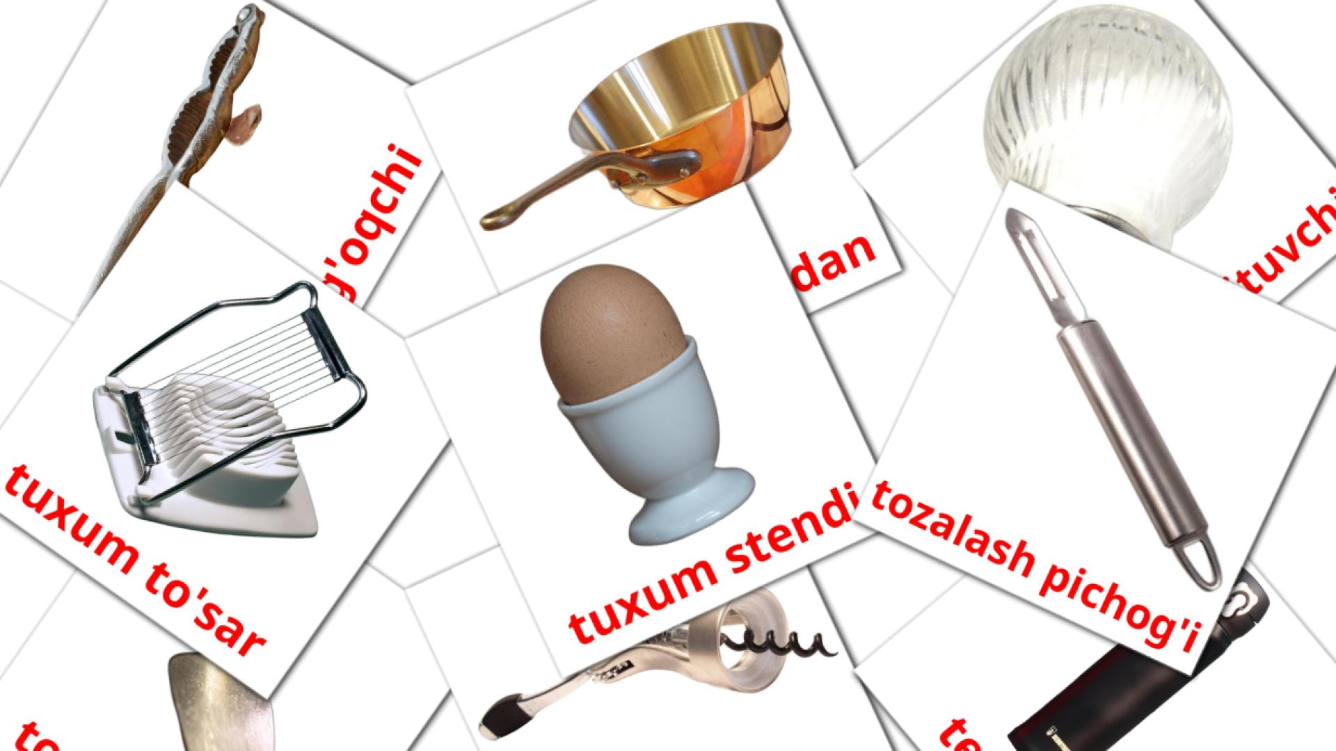 uzbeko tarjetas de vocabulario en oshxona
