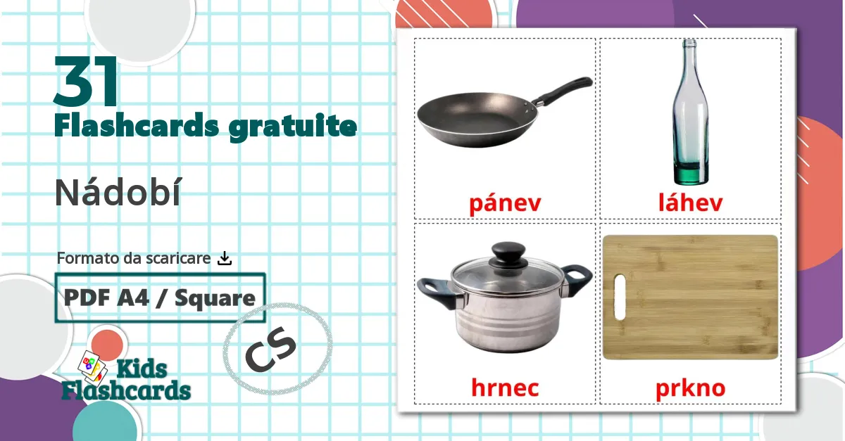 31 flashcards di Utensili da cucina