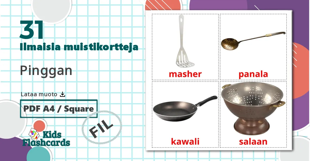 31 Pinggan lasten kuvakortit