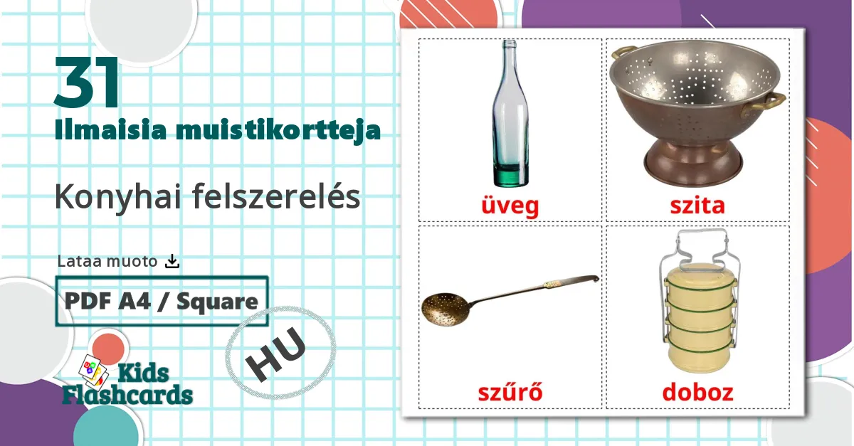 31 Konyhai felszerelés lasten kuvakortit