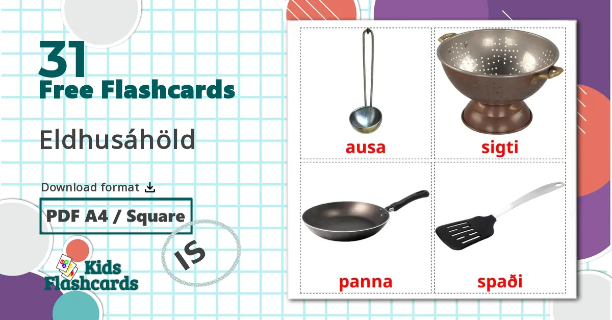 31 Eldhusáhöld flashcards