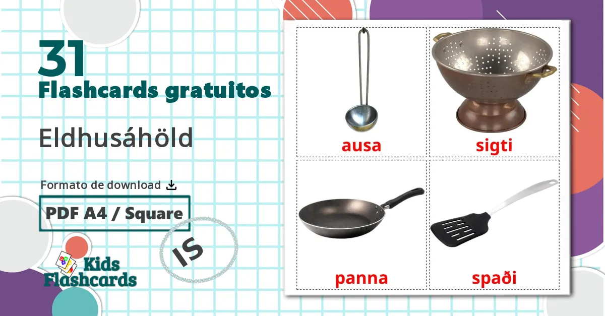 31 Flashcards de Eldhusáhöld