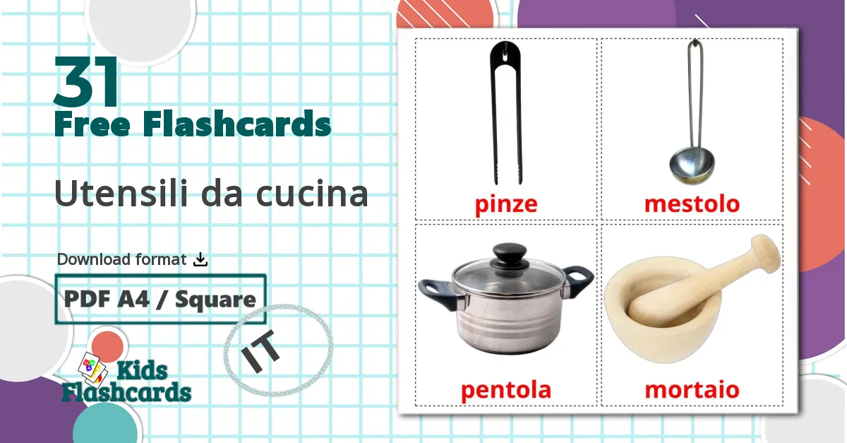 31 Utensili da cucina flashcards