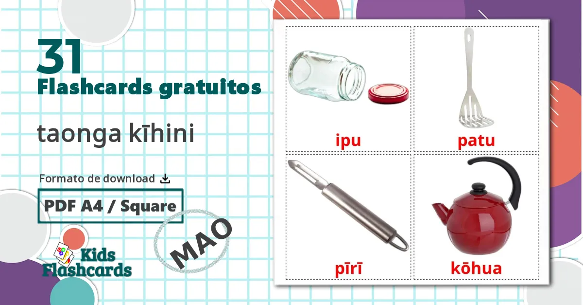 31 Flashcards de Utensílios de cozinha