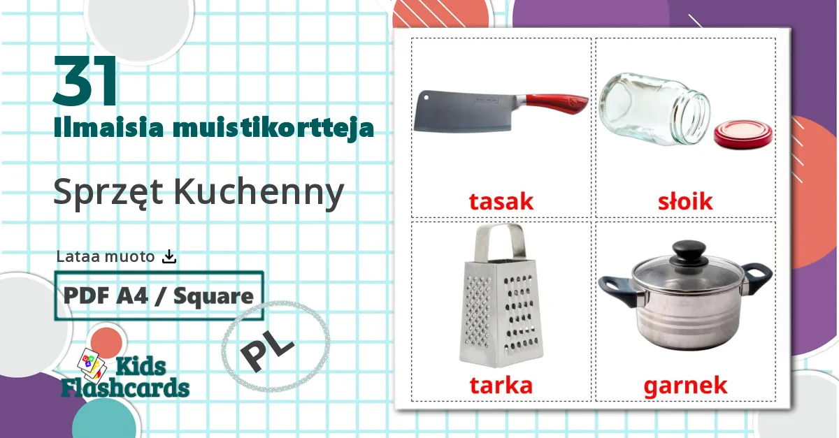 31 Sprzęt Kuchenny lasten kuvakortit