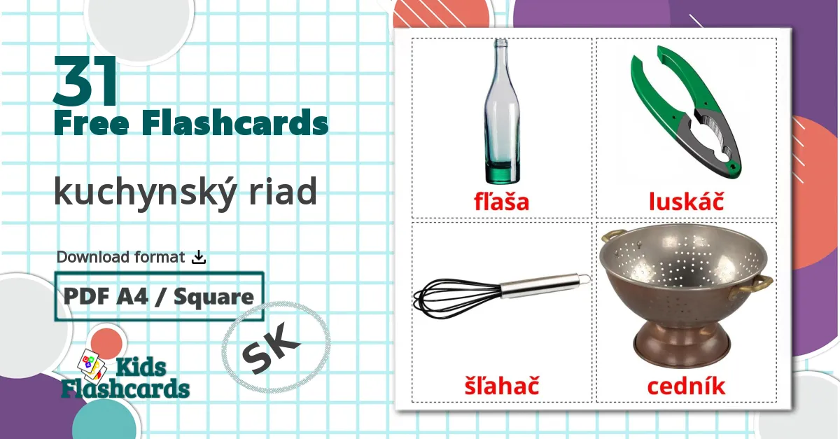 31 kuchynský riad flashcards