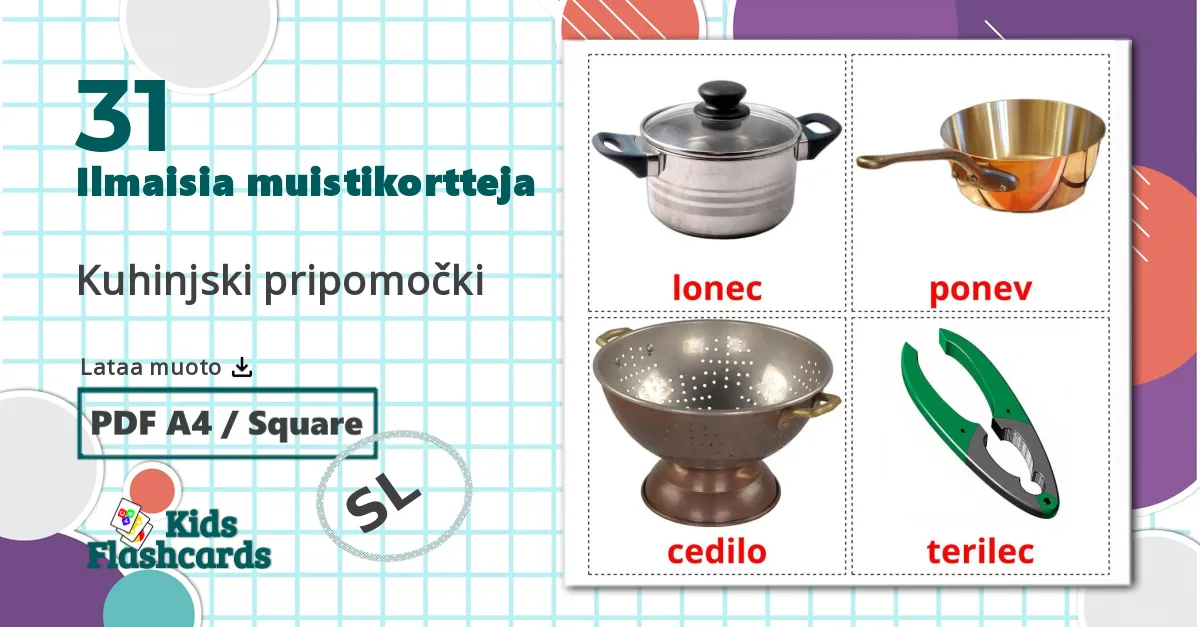 31 Kuhinjski pripomočki lasten kuvakortit