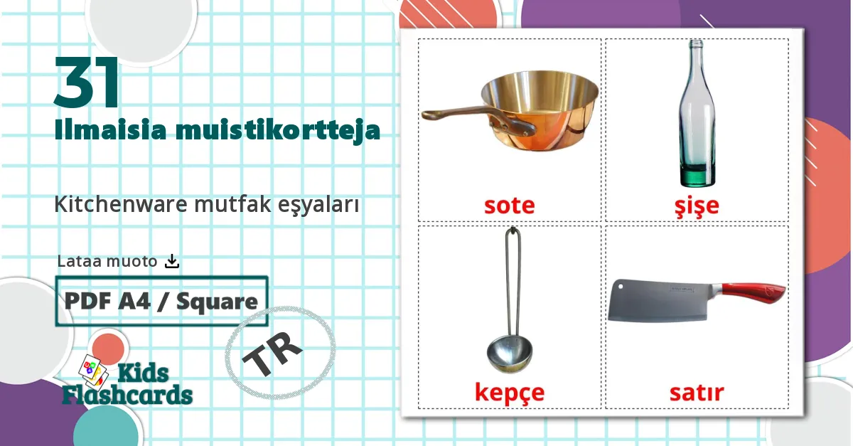 31 Kitchenware mutfak eşyaları  lasten kuvakortit