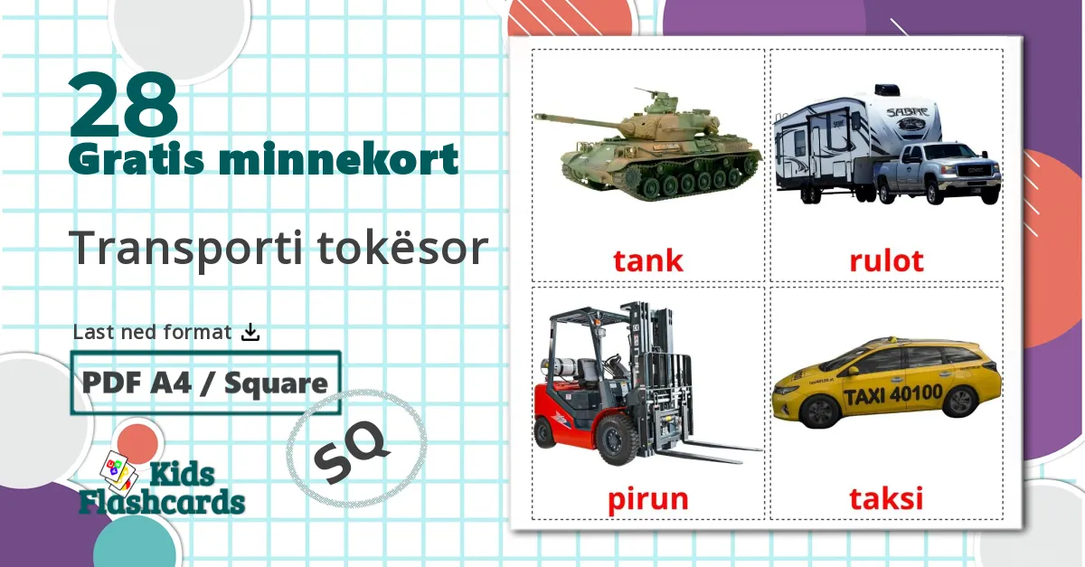 Landtransport - Ordforrådskort for albansk