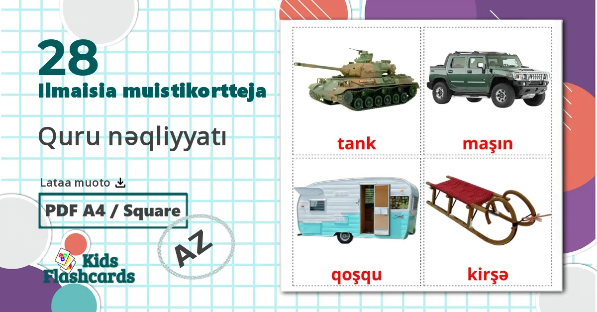 28 Quru nəqliyyatı lasten kuvakortit