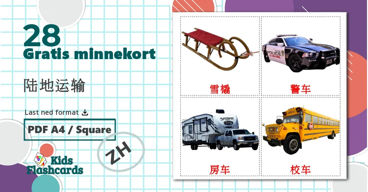 28 陆地运输 bildekort