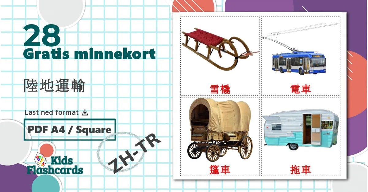28 陸地運輸 bildekort