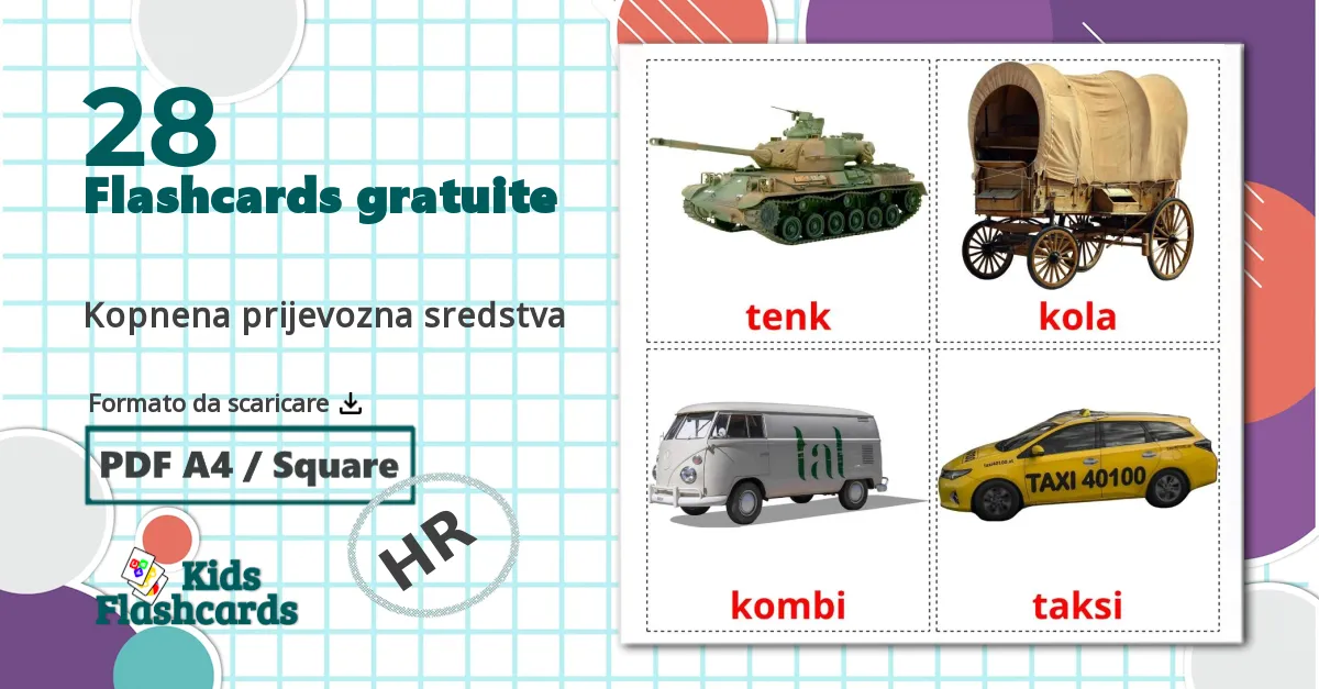 28 flashcards di Kopnena prijevozna sredstva