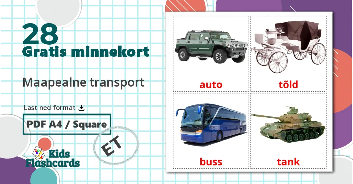 28 Maapealne transport bildekort