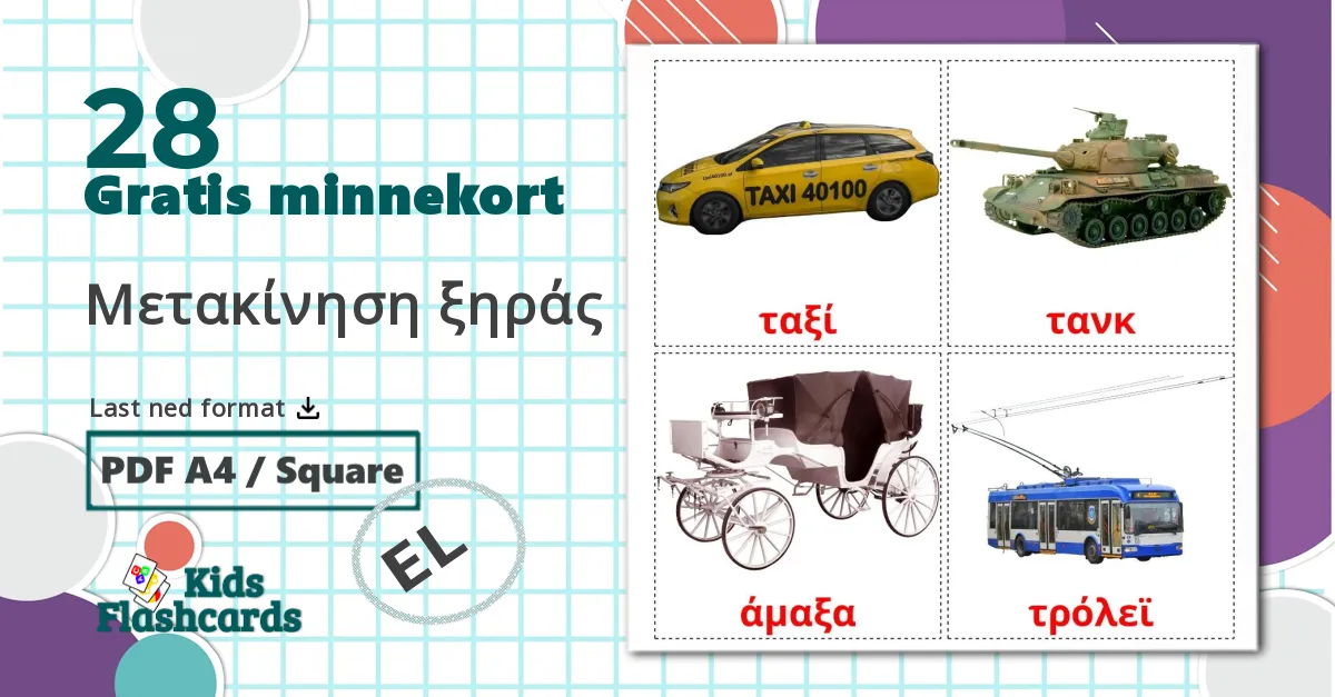 28 Μετακίνηση ξηράς bildekort