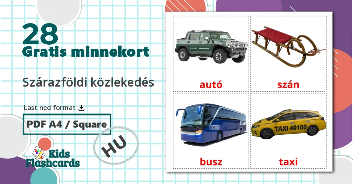 28 Szárazföldi közlekedés bildekort